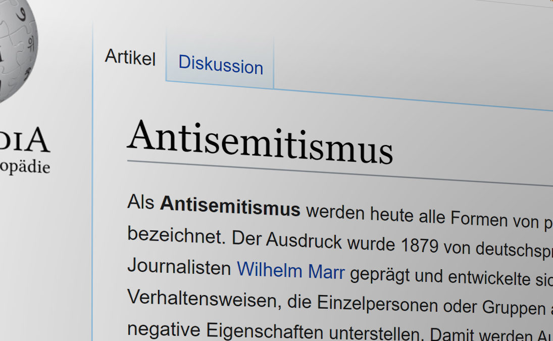 Screenshot Wikipedia Antisemitismus-wo stehen wir?